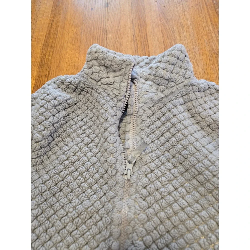 Swiss Alps Girl M (10/12) Gray Fleece Full Zip Mock Neck Slash Pocket Jacket‎